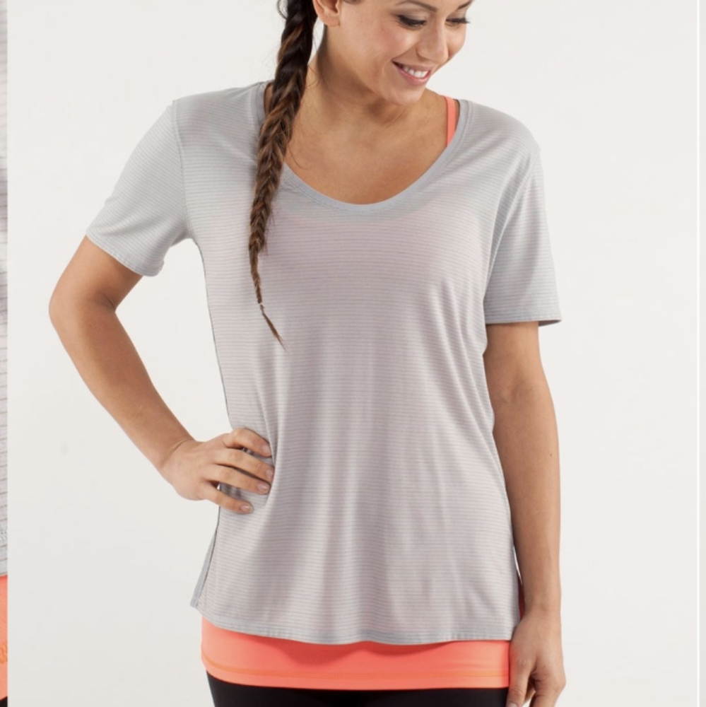 Lululemon Not So Basic Gym Tee Heathered Silver Slate